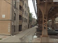 22. Pohled do ulice kde měl byt Brian McCaffrey, Google Street View